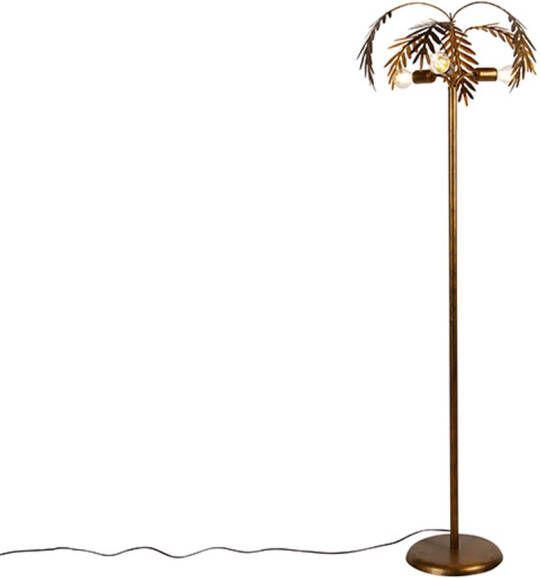 QAZQA botanica Vloerlamp 3 lichts H 160 cm Goud messing