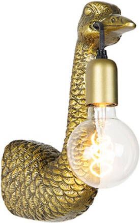 QAZQA Vintage Wandlamp Messing Animal Camel Bird