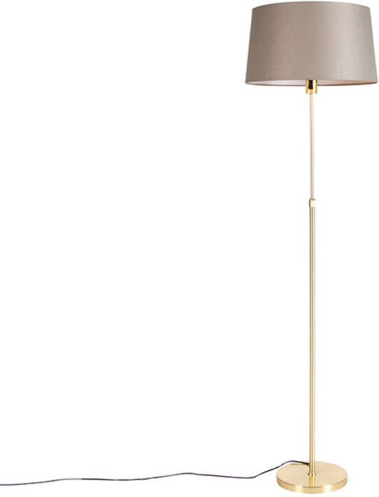 QAZQA parte fl Landelijke Vloerlamp Staande Lamp met kap 1 lichts H 1730 mm Taupe Woonkamer Slaapkamer Keuken