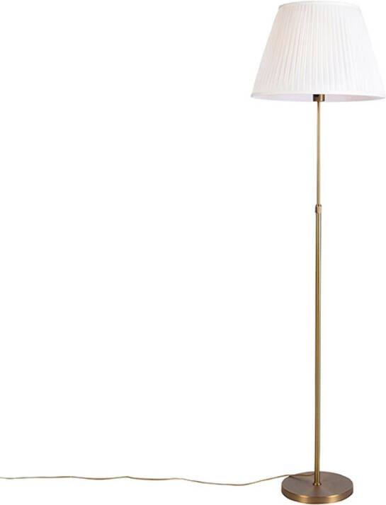 QAZQA parte fl Landelijkee Vloerlamp Staande Lamp met kap 1 lichts H 1770 mm Crème Woonkamer Slaapkamer Keuken