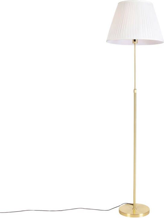 QAZQA parte fl Landelijke Vloerlamp Staande Lamp met kap 1 lichts H 1750 mm Crème Woonkamer Slaapkamer Keuken