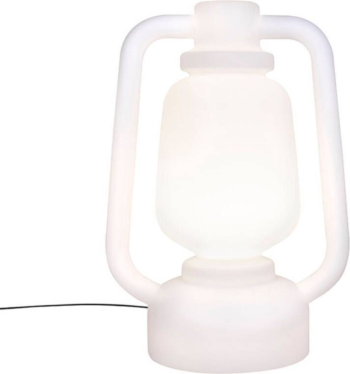 QAZQA storm Moderne Staande Buitenlamp | Staande Lamp voor buiten 1 lichts H 1100 mm Wit Buitenverlichting