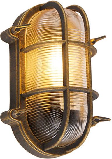 QAZQA Wandlamp buiten nautica Goud messing Industrieel L 250mm