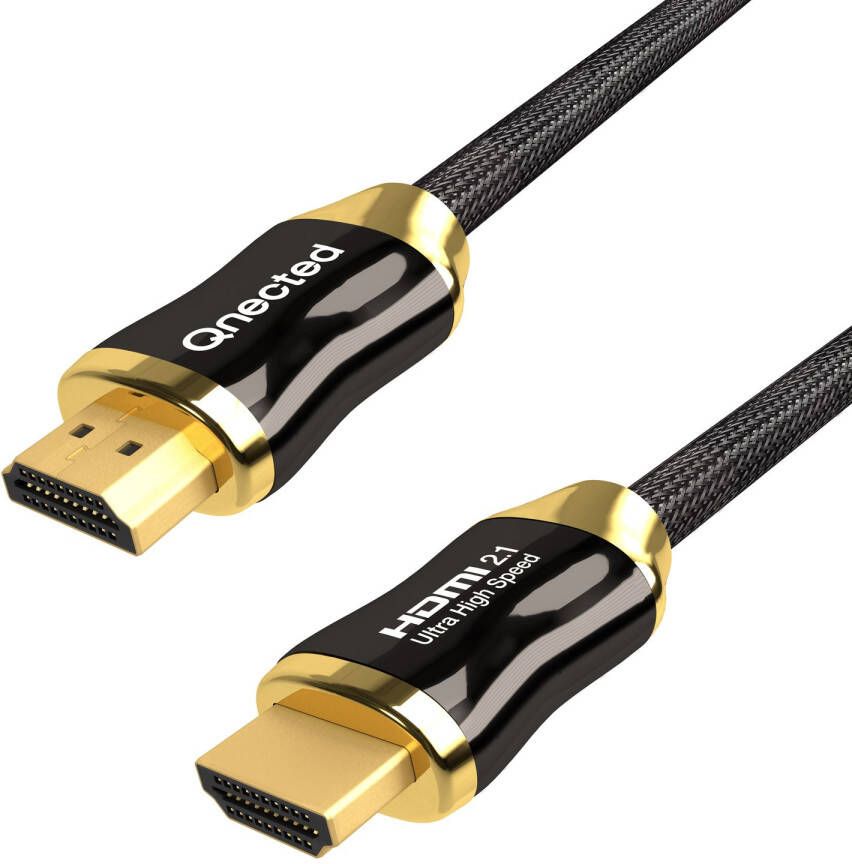 Qnected Hdmi 2.1 Kabel 1 5 Meter Ultra High Speed 48 Gbps Charcoal Black