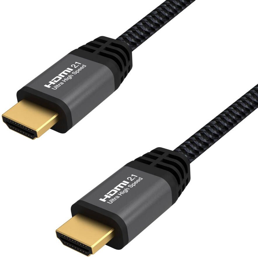 Qnected Hdmi 2.1 Kabel 1 5 Meter Ultra High Speed 48 Gbps Graphite Grey