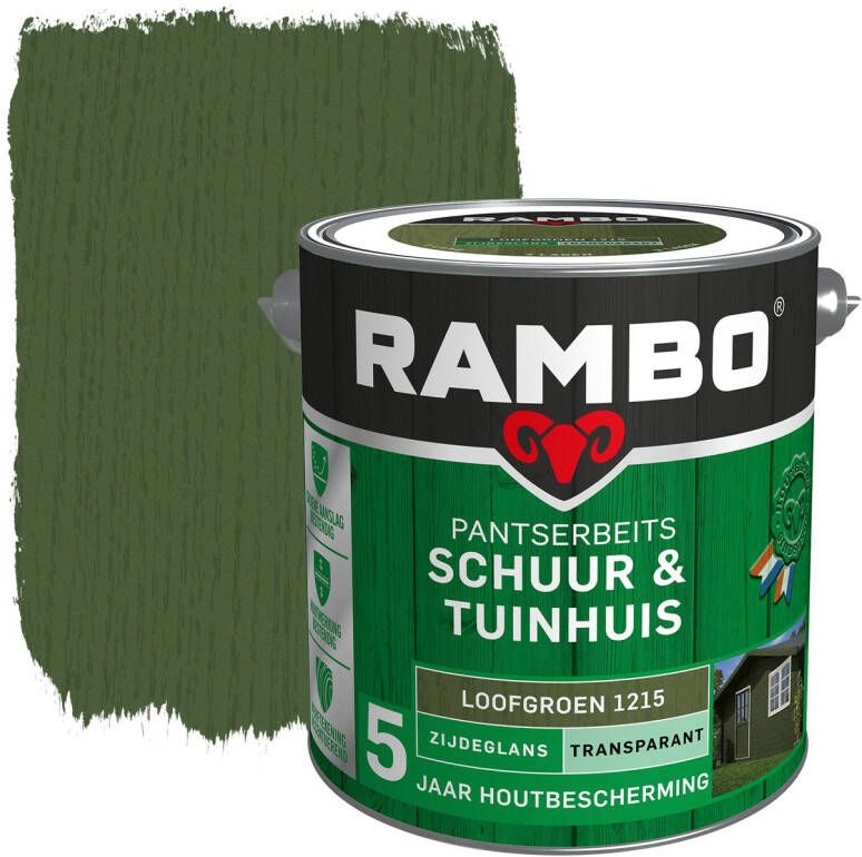 Rambo Pantserbeits Schuur & Tuinhuis Transparant Loofgroen 1215 Beits Transparant Water basis