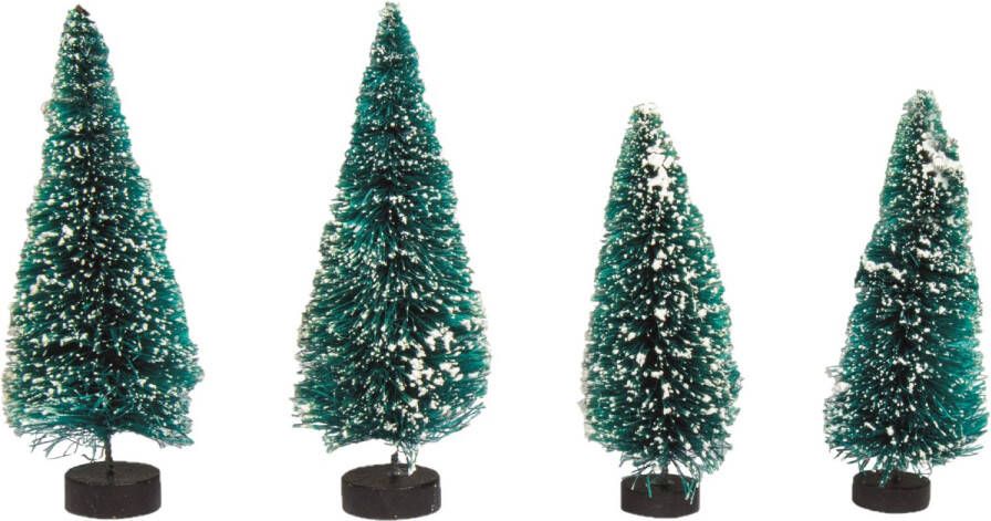 Rayher Hobby Kerstdorp Boompjes -4x St 9-12 Cm Kerstdorp Bomen