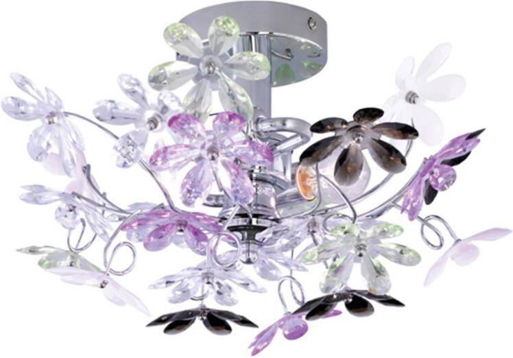 Reality Moderne Wandlamp Flower Metaal Chroom