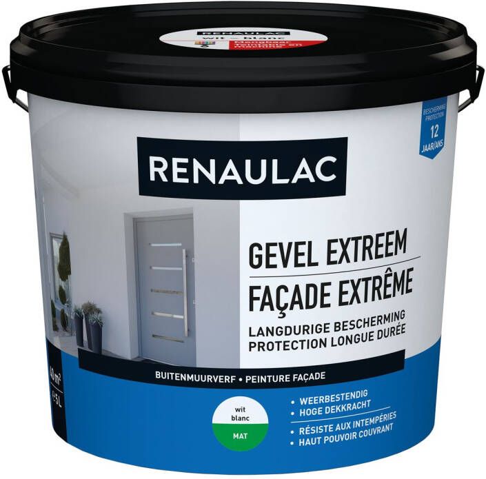 RENAULAC Buitenmuurverf Gevel Extreem Mat Wit 5l