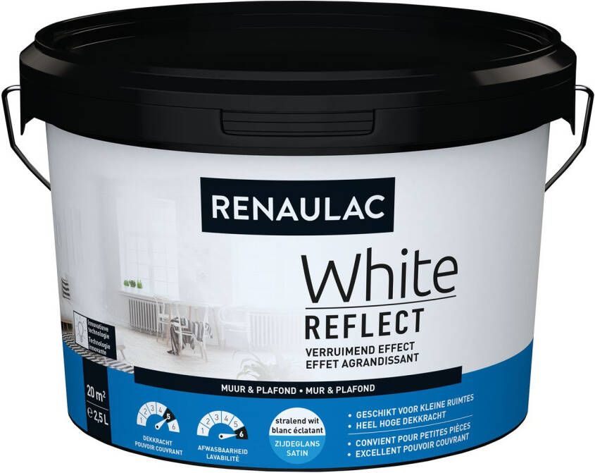 RENAULAC Latex White Reflect Zijdeglans Wit 2 5l