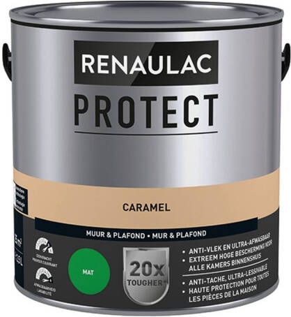 RENAULAC Muur- En Plafondverf Protect Ultra Dekkend Caramel Mat 2 5l