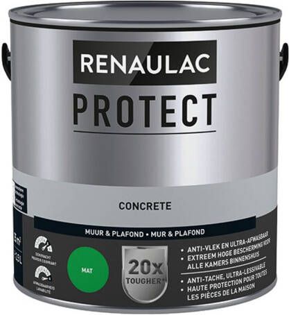 RENAULAC Muur- En Plafondverf Protect Ultra Dekkend Concrete Mat 2 5l