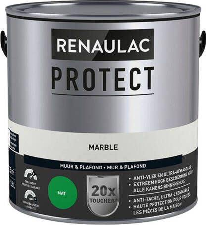 RENAULAC Muur- En Plafondverf Protect Ultra Dekkend Grey Mat 2 5l