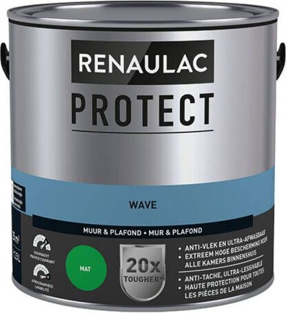 RENAULAC Muur- En Plafondverf Protect Ultra Dekkend Wave Mat 2 5l