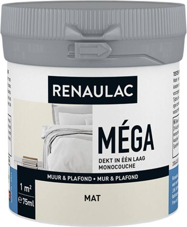 RENAULAC Muurverf Tester Mega Ral9001 Mat 75ml