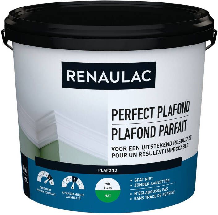 RENAULAC Plafondverf Perfect Plafond Mat Wit 5l