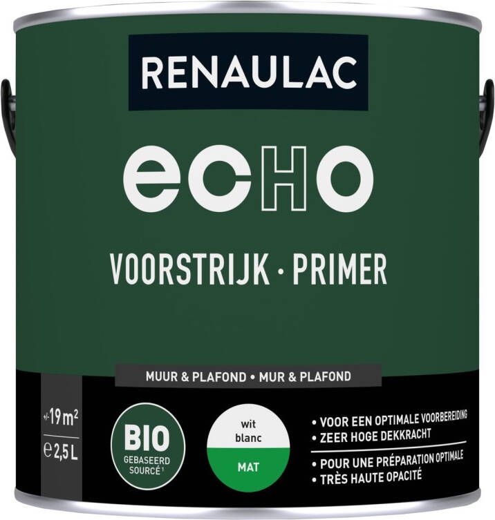 RENAULAC Primer Echo Bio Mat Wit 2 5l