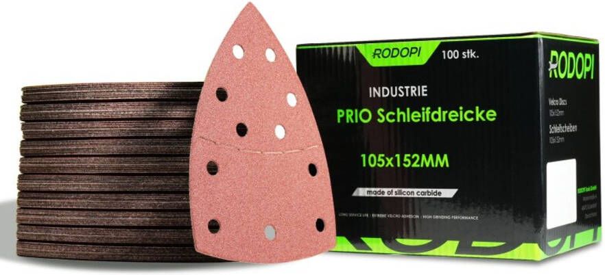 Rodopi 100x Mix Multi-schuurpapier Driehoek 105x152 Mm Industrieel