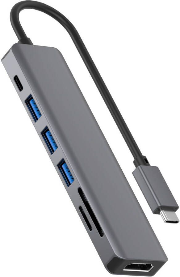 Rolio Usb C Hub 7 In 1 Hub Usb-c 4k Hdmi Usb 3.0 Sd & Tf Kaartlezer Universeel