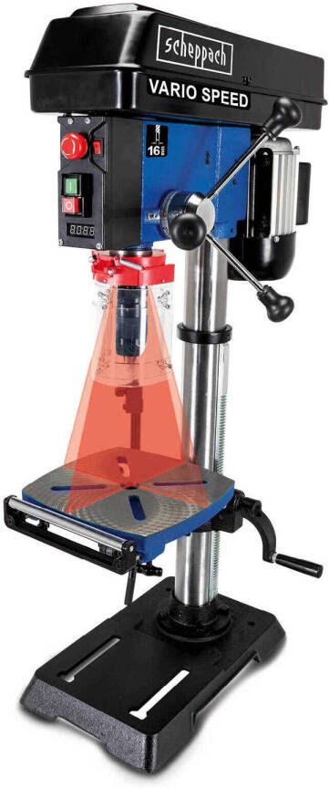 Scheppach Tafelboormachine D18VARIO 500W snelspanboorkop 1 tot 16mm 440 2580 rpm - Foto 2