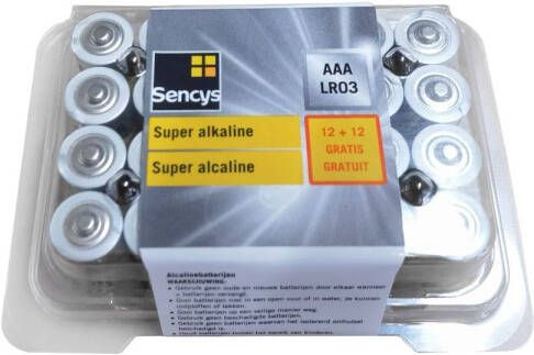 Sencys Aaa Batterij 12 Stuks + 12 Gratis