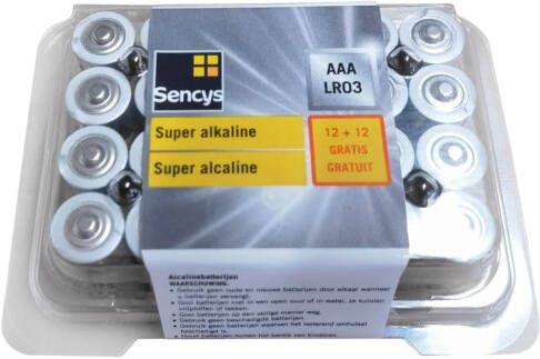 Sencys Aaa Batterij 12 Stuks + 12 Gratis