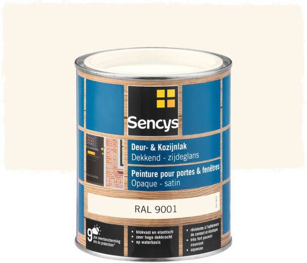 Sencys Deur- En Kozijnlak Zijdeglans Ral9001 0 75l