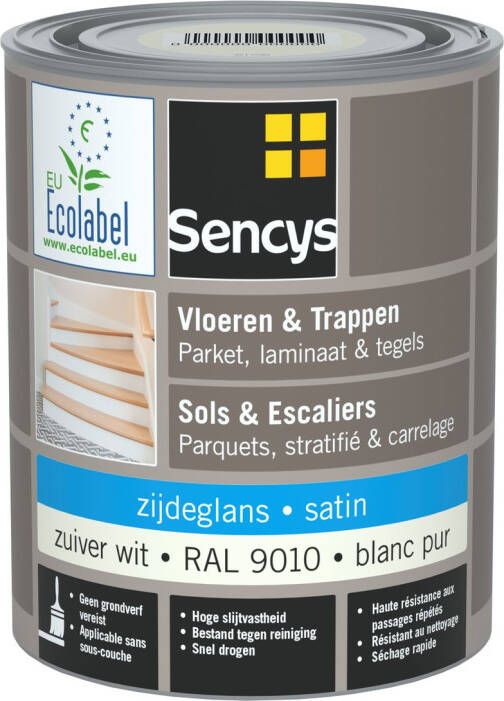 Sencys Hout- En Tegelvloerverf Ral9010 Satijn 750ml