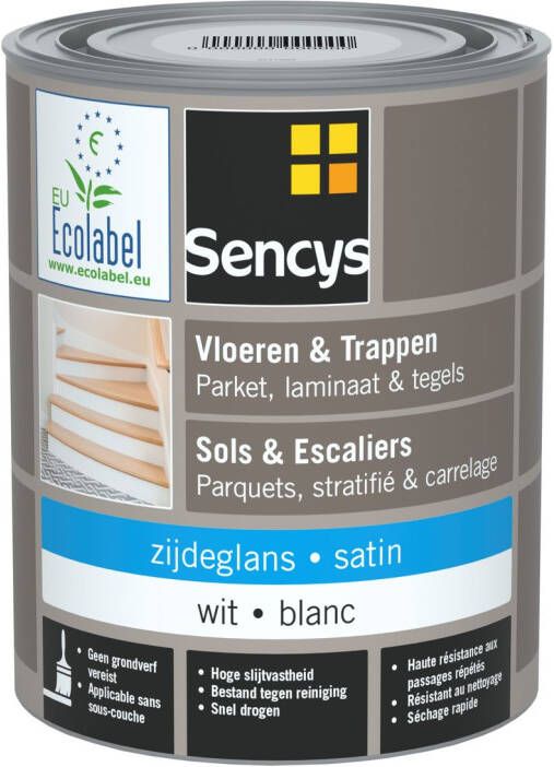 Sencys Hout- En Tegelvloerverf Wit Satijn 750ml