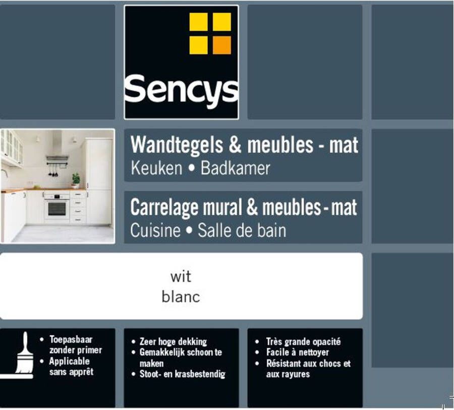 Sencys Lak Voor Wandtegels & Meubels Keuken & Badkamer Ral7035 Mat 2 5l