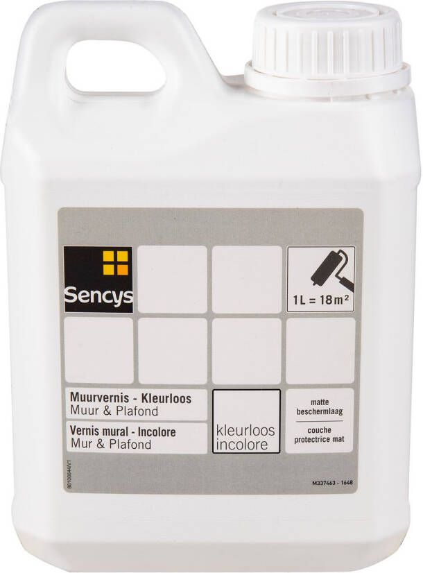 Sencys Muurvernis Muur & Plafond Extra Mat Kleurloos 1l