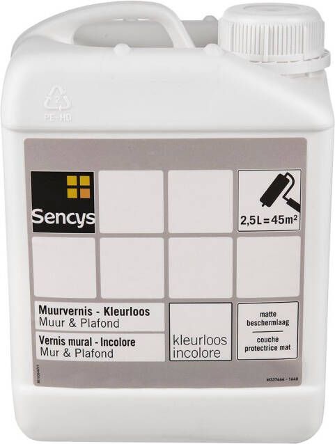 Sencys Muurvernis Muur & Plafond Extra Mat Kleurloos 2 5l