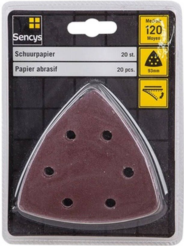 Sencys Schuurpapier K120 93mm – 20 Stuks