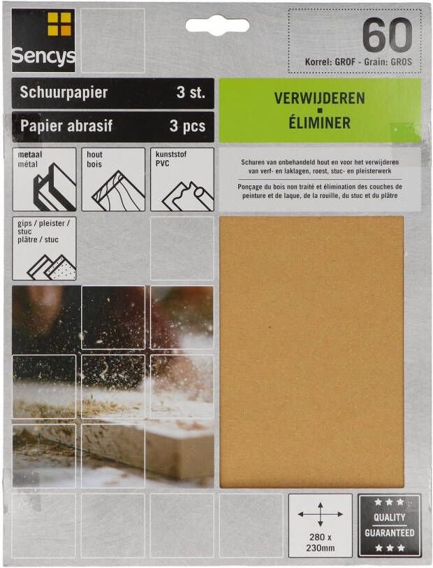 Sencys Schuurvel A o 230x280mm P60 3st