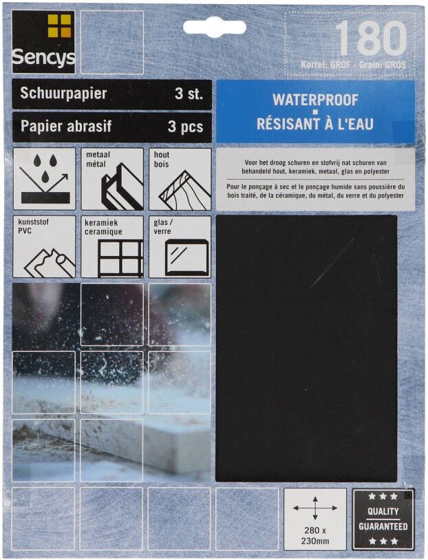 Sencys Schuurvel Wet & Dry S c 230x280mm P180 3st