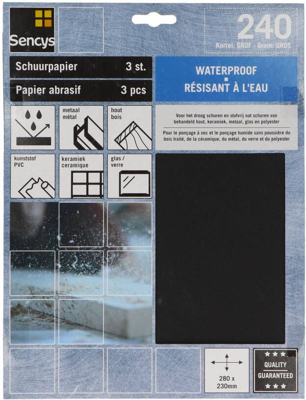 Sencys Schuurvel Wet & Dry S c 230x280mm P240 3st