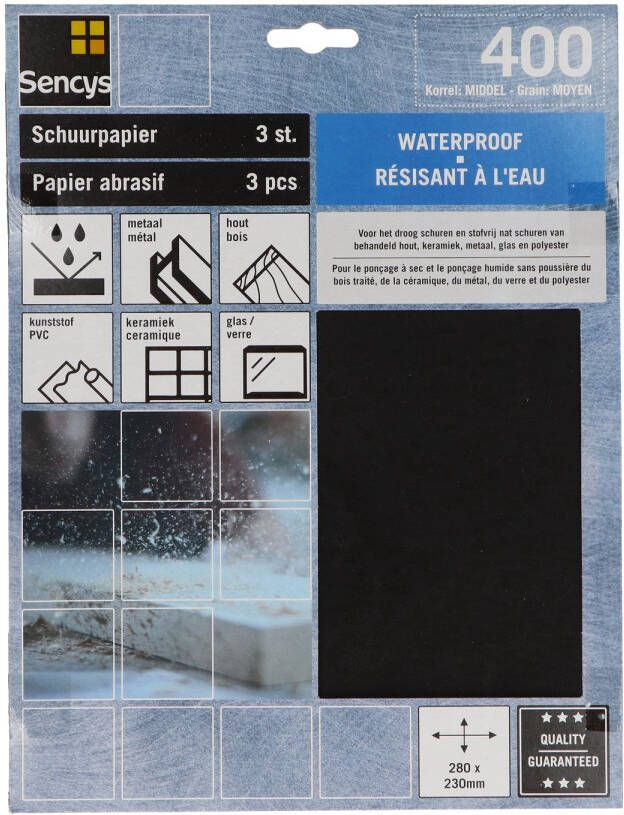 Sencys Schuurvel Wet & Dry S c 230x280mm P400 3st