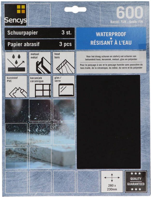 Sencys Schuurvel Wet & Dry S c 230x280mm P600 3st