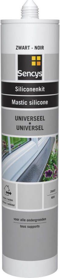 Sencys Siliconenkit Universeel Zwart 310ml