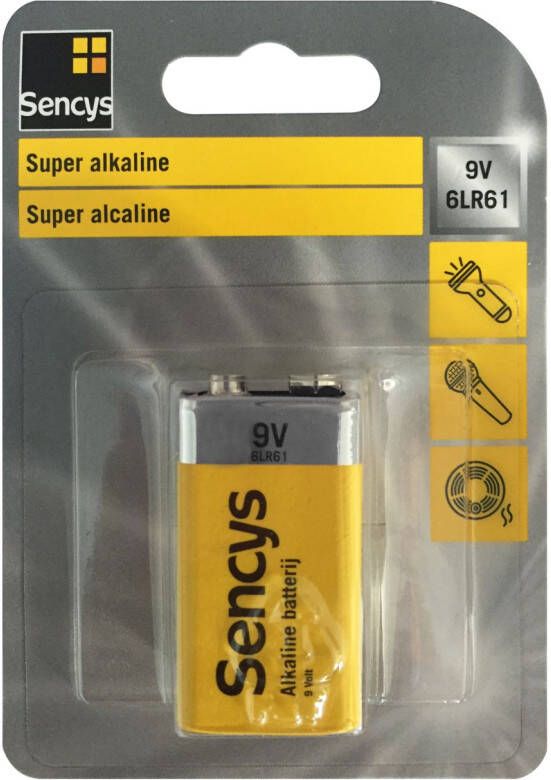 Sencys Super Alkaline Batterij 9v 6lr61