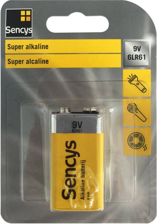 Sencys Super Alkaline Batterij 9v 6lr61