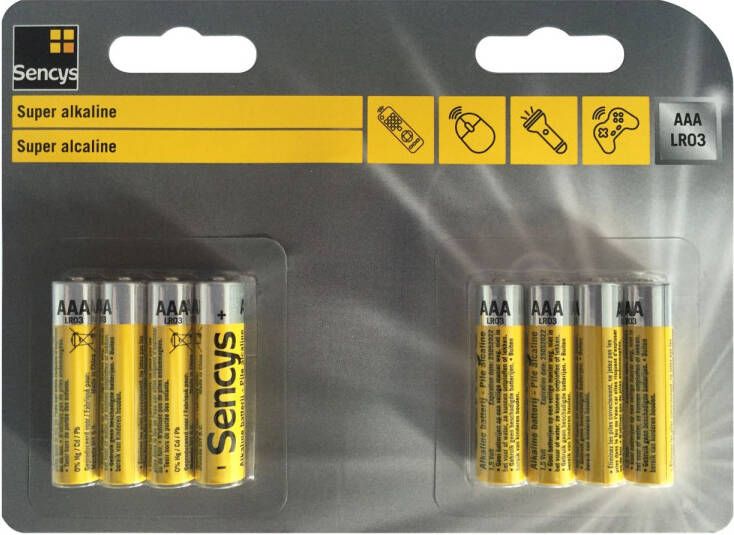 Sencys Super Alkaline Batterij Aaa lr03 8 Stuks