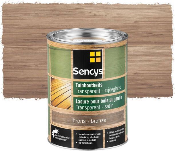 Sencys Tuinhoutbeits Semi-transparant Metal Bronze 2 5l