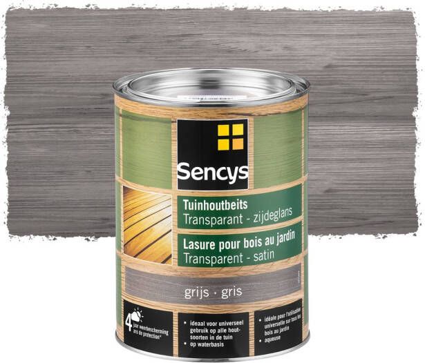 Sencys Tuinhoutbeits Semi-transparant Metal Grey 2 5l