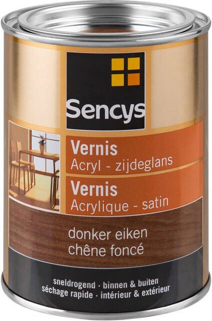 Sencys Vernis Acryl Zijdeglans Donker Eiken 500ml