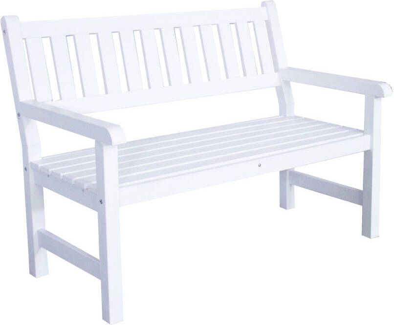 SenS-Line 2-zits Houten tuinbank Bordeaux 125 cm wit - Foto 4