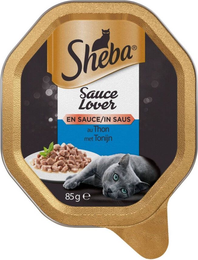 Sheba Kattenvoer Natvoer Sauce Lovers Tonijn 22 X 85 Gr Voordeelverpakking