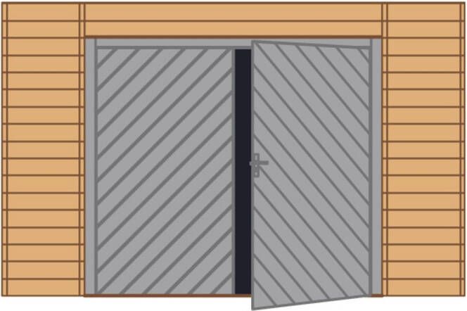 Solid Voorwand Met Dubbele Garagedeur s7742 Hout 390 X 245 Cm Voor Basis 5x5