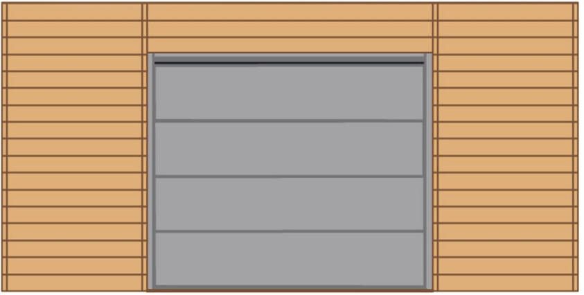 Solid Voorwand Met Sectionale Garagedeur s7750 Geïmpregneerd Hout 480 X 245 Cmt Voor Carport Basis 6x5m