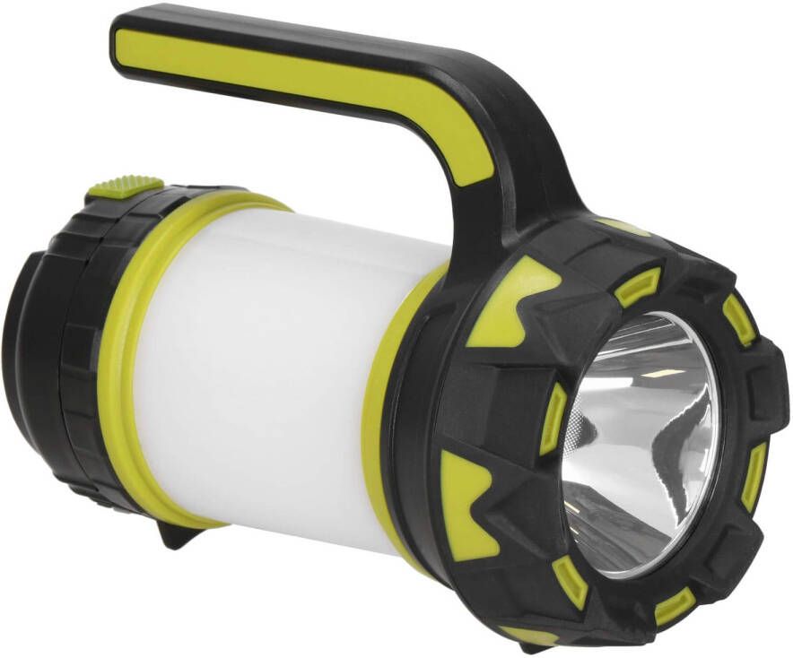 Springos Zaklamp Zonne Energie Multifunctioneel Led Powerbank 6 Functies Wit zwart